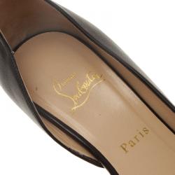 Pre Owned Christian Louboutin Black Leather Newton D'Orsay Pumps Size 40