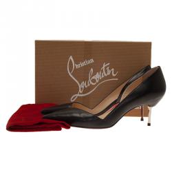 Pre Owned Christian Louboutin Black Leather Newton D'Orsay Pumps Size 40