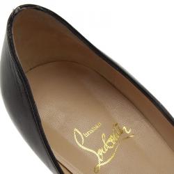 Pre Owned Christian Louboutin Black Leather Very Prive Peep Toe Pumps Size 38.5 