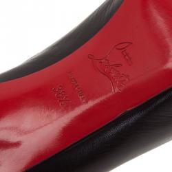 Pre Owned Christian Louboutin Black Leather Very Prive Peep Toe Pumps Size 38.5 