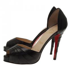 Pre Owned Christian Louboutin Black Leather Armadillo D'orsay Pumps Size 39