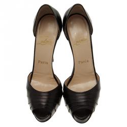 Pre Owned Christian Louboutin Black Leather Armadillo D'orsay Pumps Size 39