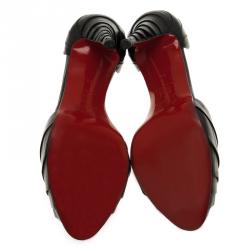 Pre Owned Christian Louboutin Black Leather Armadillo D'orsay Pumps Size 39