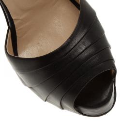 Pre Owned Christian Louboutin Black Leather Armadillo D'orsay Pumps Size 39