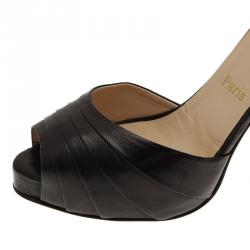 Pre Owned Christian Louboutin Black Leather Armadillo D'orsay Pumps Size 39
