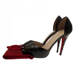Pre Owned Christian Louboutin Black Leather Armadillo D'orsay Pumps Size 39