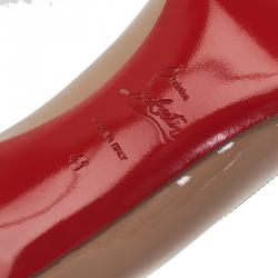 Pre Owned حذاء كريستيان لوبوتان سيمبل جلد بيج لامع مقاس 41