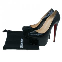 Christian Louboutin Black Crocodile Daffodile Pumps Size 40