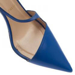 مملوكة مسبقًا Christian Louboutin Blue Leather June Slingback Sandals Size 40
