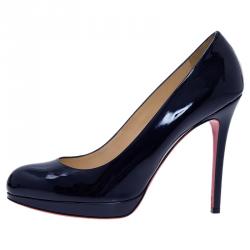 Pre Owned Christian Louboutin Blue Patent New Simple Pumps Size 39