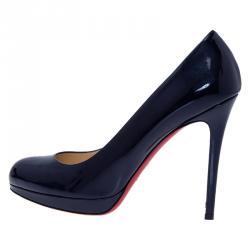 Pre Owned Christian Louboutin Blue Patent New Simple Pumps Size 39