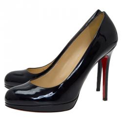 Pre Owned Christian Louboutin Blue Patent New Simple Pumps Size 39