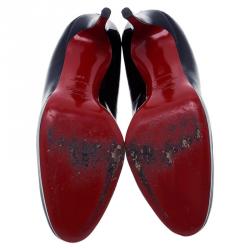 Pre Owned Christian Louboutin Blue Patent New Simple Pumps Size 39