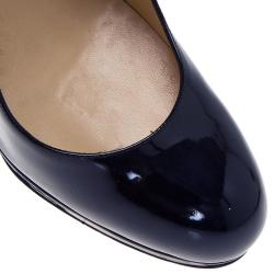 Pre Owned Christian Louboutin Blue Patent New Simple Pumps Size 39