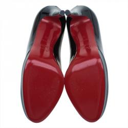 Pre Owned Christian Louboutin Black Patent New Simple Pumps Size 35 