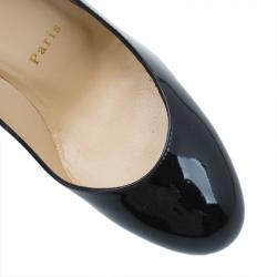 Pre Owned Christian Louboutin Black Patent New Simple Pumps Size 35 