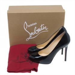 Pre Owned Christian Louboutin Black Patent New Simple Pumps Size 35 