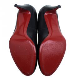 Pre Owned Christian Louboutin Black Leather Ron Ron Pumps Size 41.5 