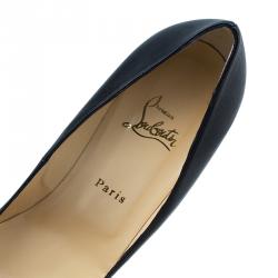 Pre Owned Christian Louboutin Black Leather Ron Ron Pumps Size 41.5 