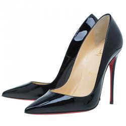 Pre Owned Christian Louboutin Black Patent Pigalle Pumps Size 36.5