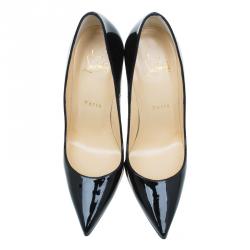 Pre Owned Christian Louboutin Black Patent Pigalle Pumps Size 36.5