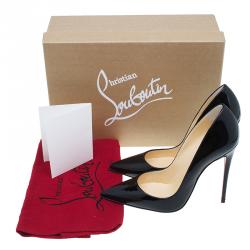 Pre Owned Christian Louboutin Black Patent Pigalle Pumps Size 36.5