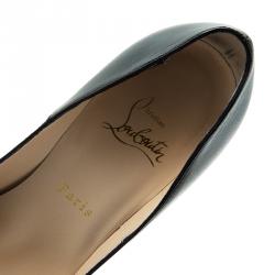 Pre Owned حذاء كعب عالي كريستيان لوبوتان سو كيت جلد أسود لامع مقاس 37.5