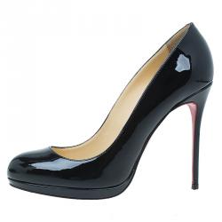 Pre Owned Christian Louboutin Black Patent Neofilo Pumps Size 39.5