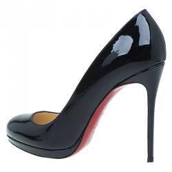 Pre Owned Christian Louboutin Black Patent Neofilo Pumps Size 39.5