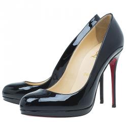 Pre Owned Christian Louboutin Black Patent Neofilo Pumps Size 39.5