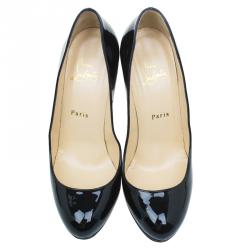 Pre Owned Christian Louboutin Black Patent Neofilo Pumps Size 39.5