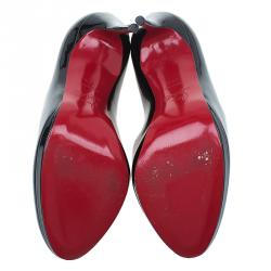 Pre Owned Christian Louboutin Black Patent Neofilo Pumps Size 39.5