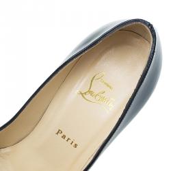 Pre Owned Christian Louboutin Black Patent Neofilo Pumps Size 39.5