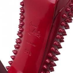 Pre Owned Christian Louboutin Red Patent Alti Spike Platform Pumps Size 37.5