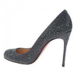 Pre Owned Christian Louboutin Black Fifi Strass Pumps Size 40