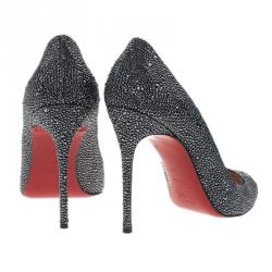 Pre Owned Christian Louboutin Black Fifi Strass Pumps Size 40