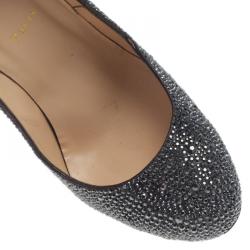 Pre Owned Christian Louboutin Black Fifi Strass Pumps Size 40