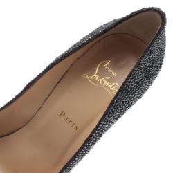 Pre Owned Christian Louboutin Black Fifi Strass Pumps Size 40