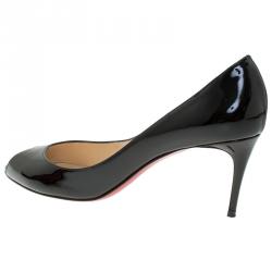 Pre Owned Christian Louboutin Black Patent Leather YouYou Peep Toe Pumps Size 37