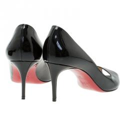 Pre Owned Christian Louboutin Black Patent Leather YouYou Peep Toe Pumps Size 37