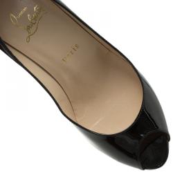 Pre Owned Christian Louboutin Black Patent Leather YouYou Peep Toe Pumps Size 37