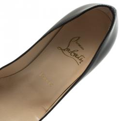 Pre Owned Christian Louboutin Black Patent Leather YouYou Peep Toe Pumps Size 37