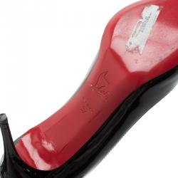 Pre Owned Christian Louboutin Black Patent Leather YouYou Peep Toe Pumps Size 37