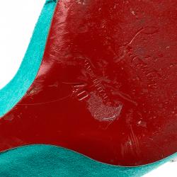 مملوكة مسبقًا Christian Louboutin Djaldos Spechio Colorblock Ankle Strap Wedges Size 40