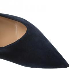 Pre Owned Christian Louboutin Navy Blue Suede Vampydolly Pumps Size 37.5