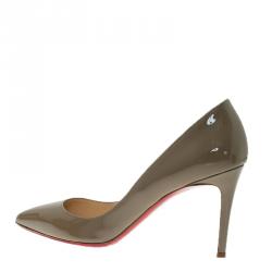 مملوكة مسبقًا Christian Louboutin Grey Patent Pigalle Pumps Size 38.5