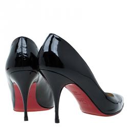 مملوكة مسبقًا Christian Louboutin Black Patent Decollete 554 Pumps Size 40.5