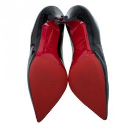 مملوكة مسبقًا Christian Louboutin Black Patent Decollete 554 Pumps Size 40.5