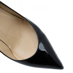 مملوكة مسبقًا Christian Louboutin Black Patent Decollete 554 Pumps Size 40.5