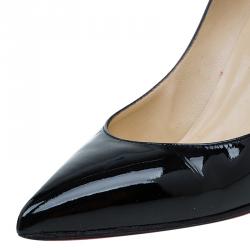 مملوكة مسبقًا Christian Louboutin Black Patent Decollete 554 Pumps Size 40.5